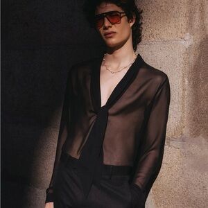 Sheer Black Long Sleeve Top